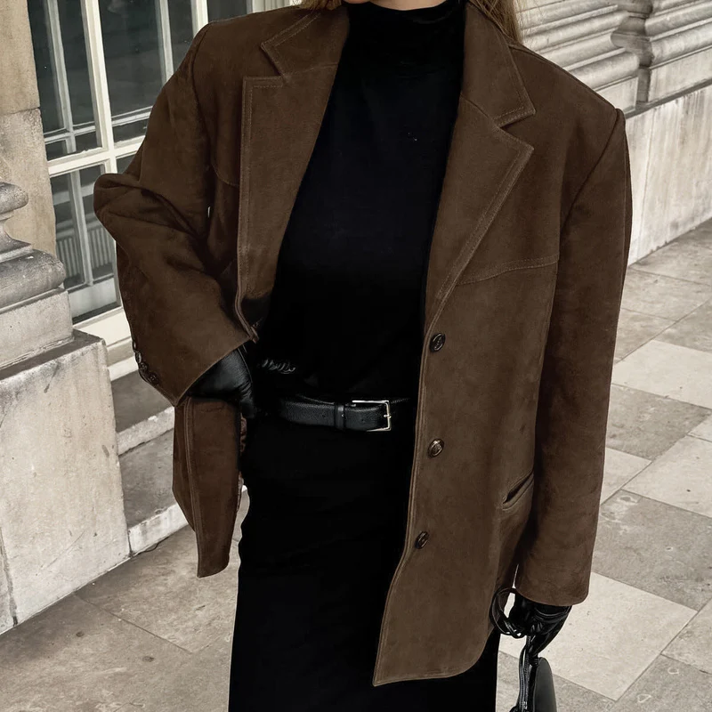 Romy – Suèdelook Blazer met Reverskraag