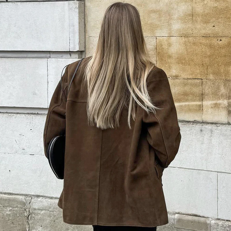 Romy – Suèdelook Blazer met Reverskraag