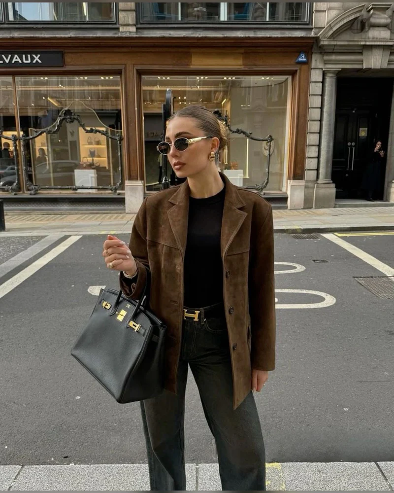 Romy – Suèdelook Blazer met Reverskraag