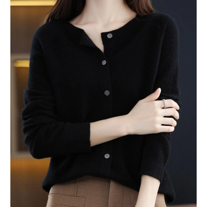 Gebreide Cardigan met Knopen – Zachte Trui met V-Hals