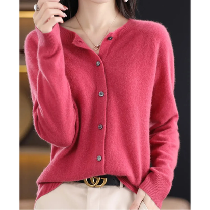 Gebreide Cardigan met Knopen – Zachte Trui met V-Hals