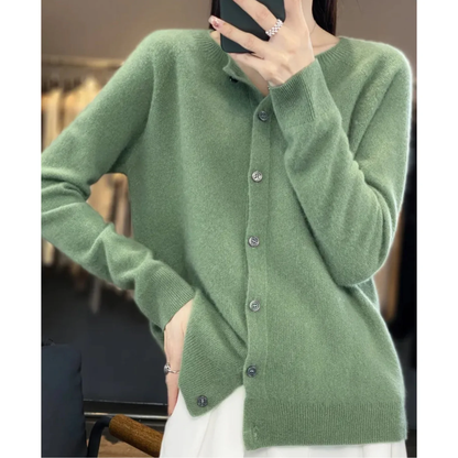 Gebreide Cardigan met Knopen – Zachte Trui met V-Hals