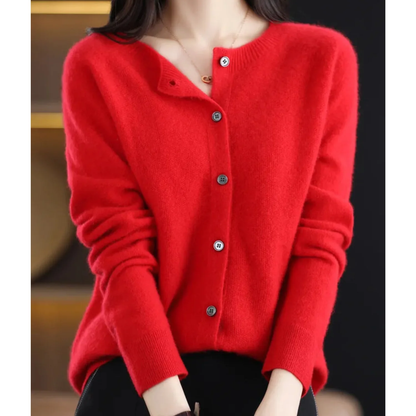 Gebreide Cardigan met Knopen – Zachte Trui met V-Hals