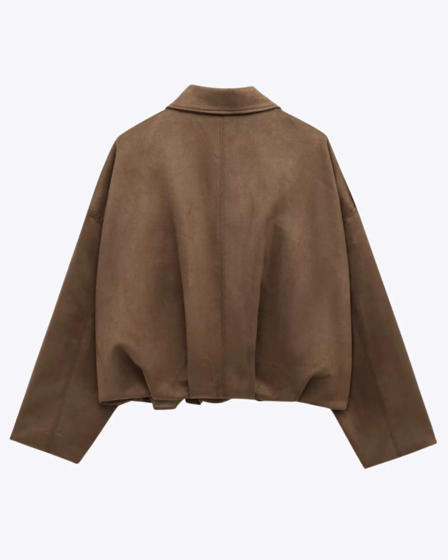Dames Oversized Bomberjack – Losvallend Suède Look Jasje met Kraag