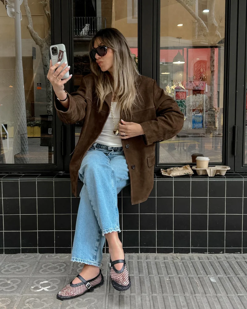 Romy – Suèdelook Blazer met Reverskraag